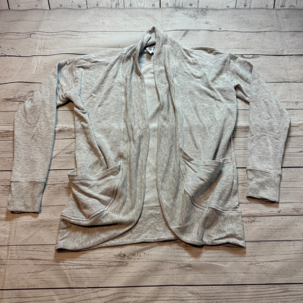 Athleta Girl‎ Sweatshirt Gray Open Front Cardigan Pockets Gray Youth Large 12